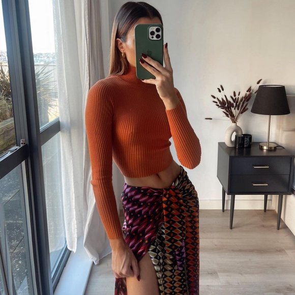 BLOGGER'S FAVE! Zara Printed Midi Skirt Sz Small NWT - Picture 13 of 17